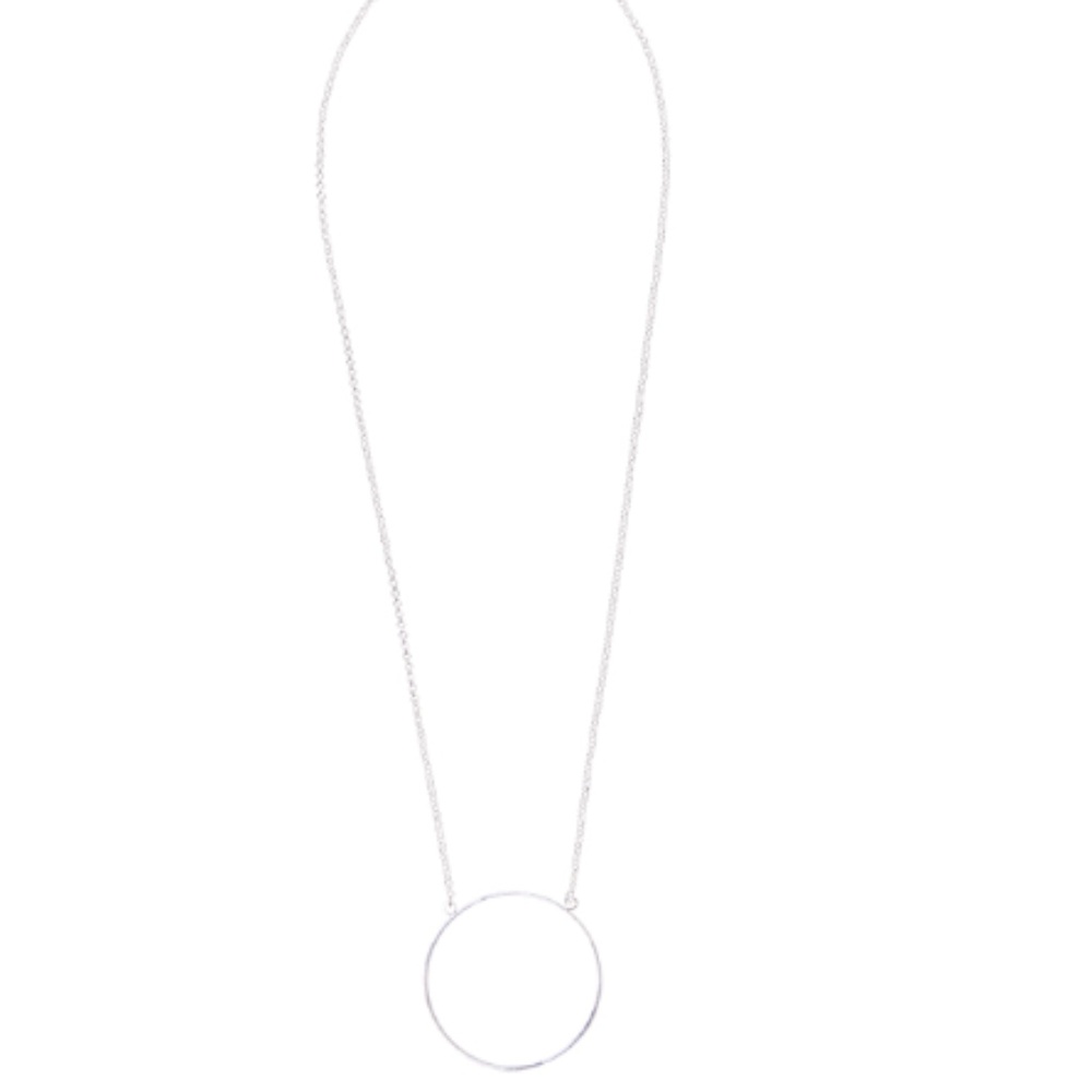 Lele Sadoughi Silver Circle Pendant